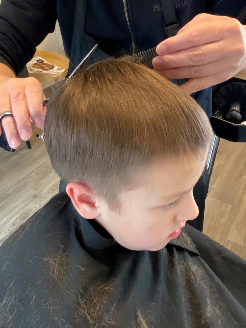 Picture of a child getting a haircut